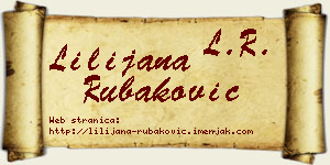 Lilijana Rubaković vizit kartica